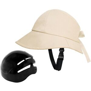 Bicycle Helmet Sun Hat Shaped Helmet Safety 58-60cm- Beige